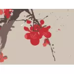 Fond avec plum blossom vector clipart